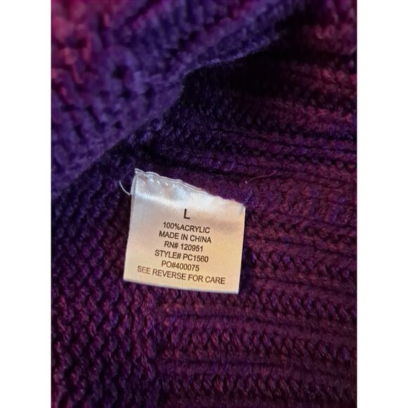 NWT Pink Rose Purple 2 Button Cardigan Short Sleeve Sweater Size Large - Picture 6 of 6